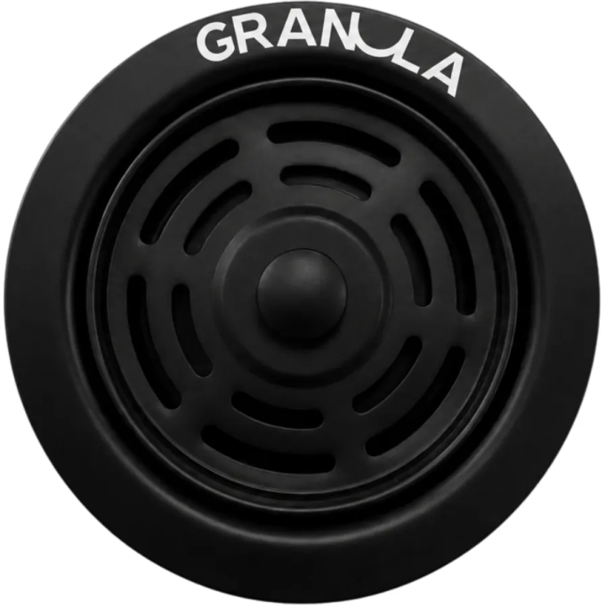 Выпуск кухонной мойки GRANULA для измельчителя, с толкателем, черный матовый FLST black